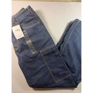 AXE FR Work Jeans Mens 32x30 Blue Flame Resistant Loose Fit 6 Pocket Denim NWT